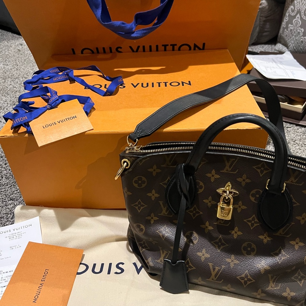 Louis Vuitton Flower Monogram & Black Handbag